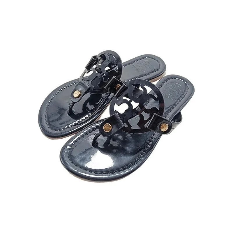 Mirror black TB leather